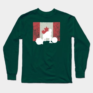 Canadian Flag Deadlift - Powerlifting Long Sleeve T-Shirt